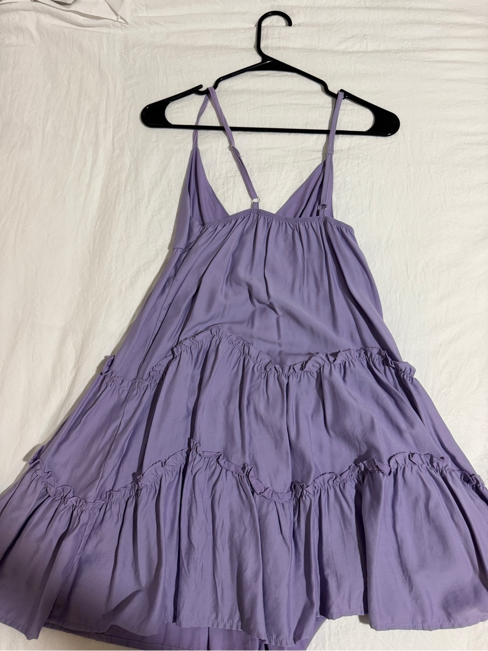 Lavender Tiered Spaghetti-Strap Summer Dress